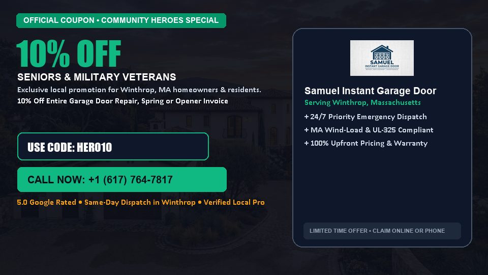10% OFF Senior, Military & First Responder Discount in Winthrop, MA - Samuel Instant Garage Door